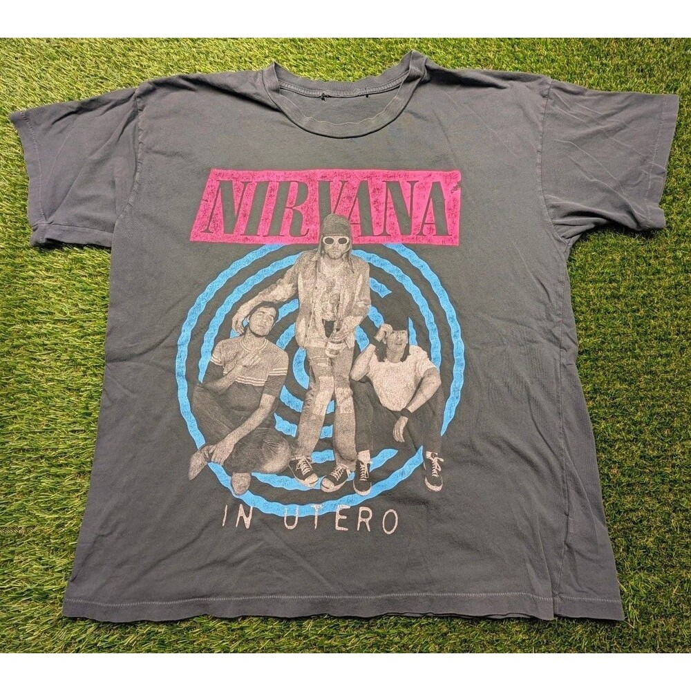 Nirvana In Utero Band T-Shirt Graphic Black size XL